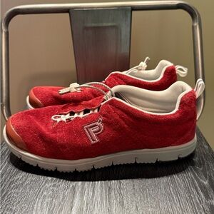 Propét Womens Travel Walker Soft Suede Old Brick color